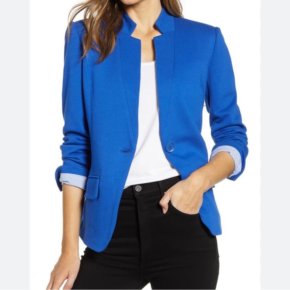XXS Gibsonlook  popular notch collar blazer Royal Blue worn once